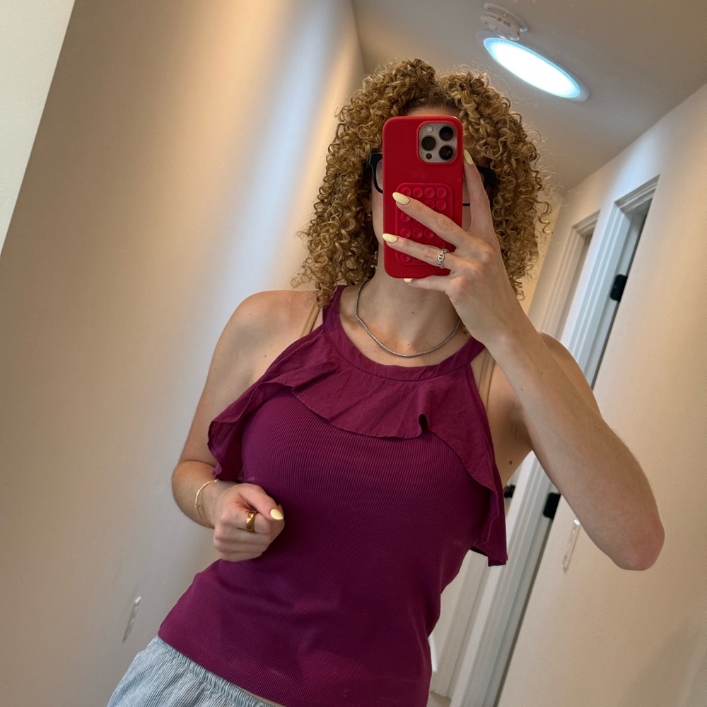 Elegant Purple Ruffle Top